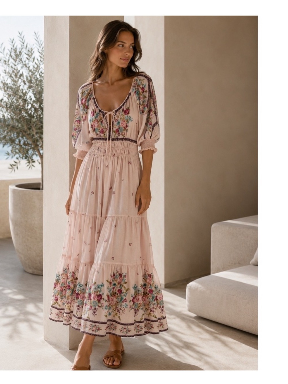 Anthropologie Somerset Puff Sleeve Dress- size Small